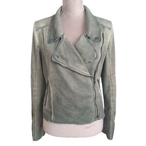 Anthropologie Marrakech Green Moto Jacket Women’s Medium Studded Asymmetrical